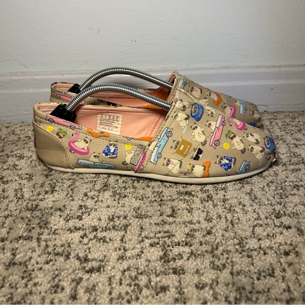 Bobs from Sketchers Memory Brown Grumpy Cat Vacay Slip-On Loafers Size 8